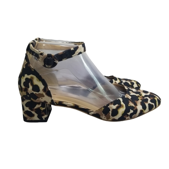 Cabi Kiki Leopard nimal print ankle strap block heels - Picture 2 of 11